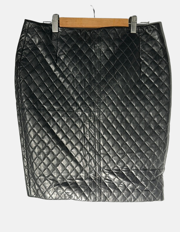 Midnight Matrix Quilted Pencil Skirt F